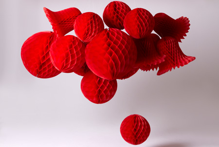 Paper bells and balls for decoration