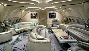 Private jet interior