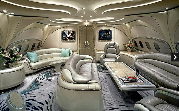 Private jet interior