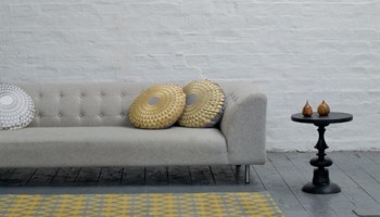 grey and yellow rug