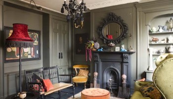 Dark grey living room