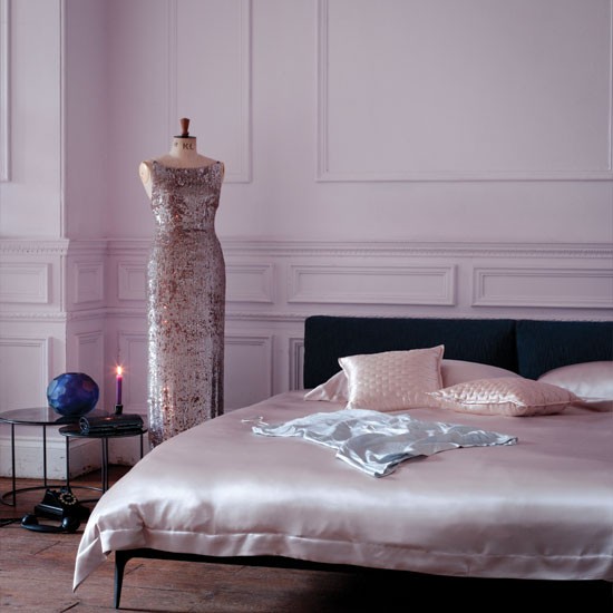 Pink silk bedroom