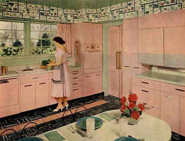 50s pink kitchen