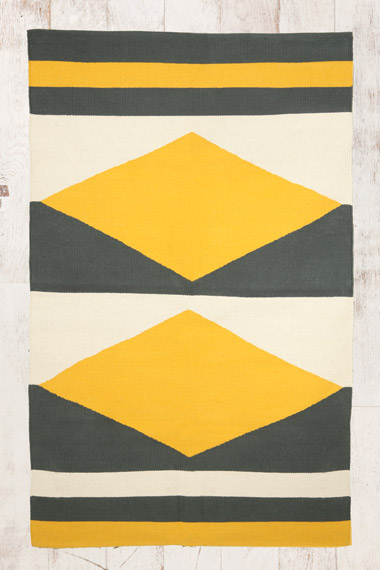 yellow diamond rug