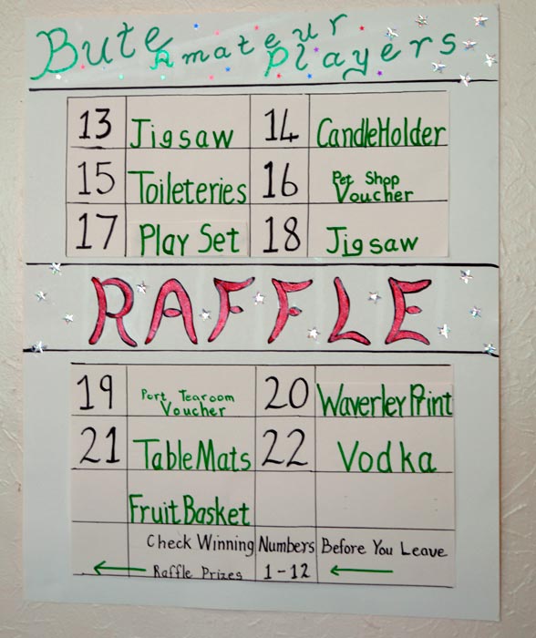 Raffle sign